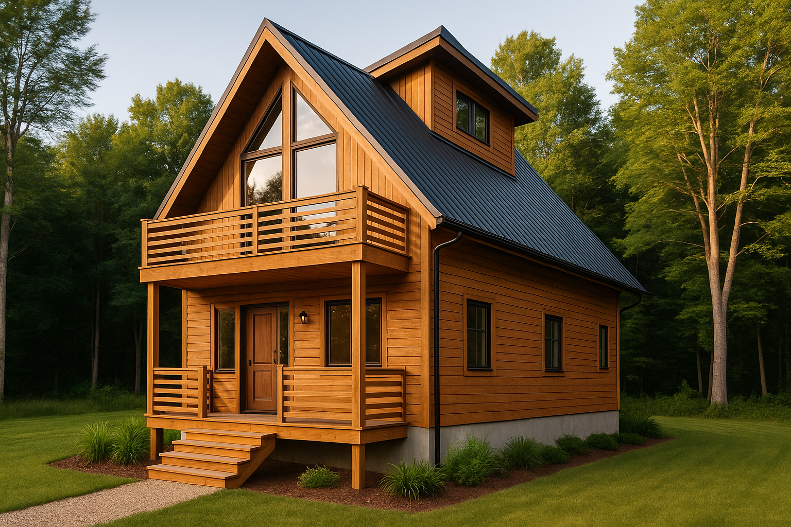 Leia mais sobre o artigo Chalé de madeira 2 andares: charme, funcionalidade e ótimo aproveitamento do espaço