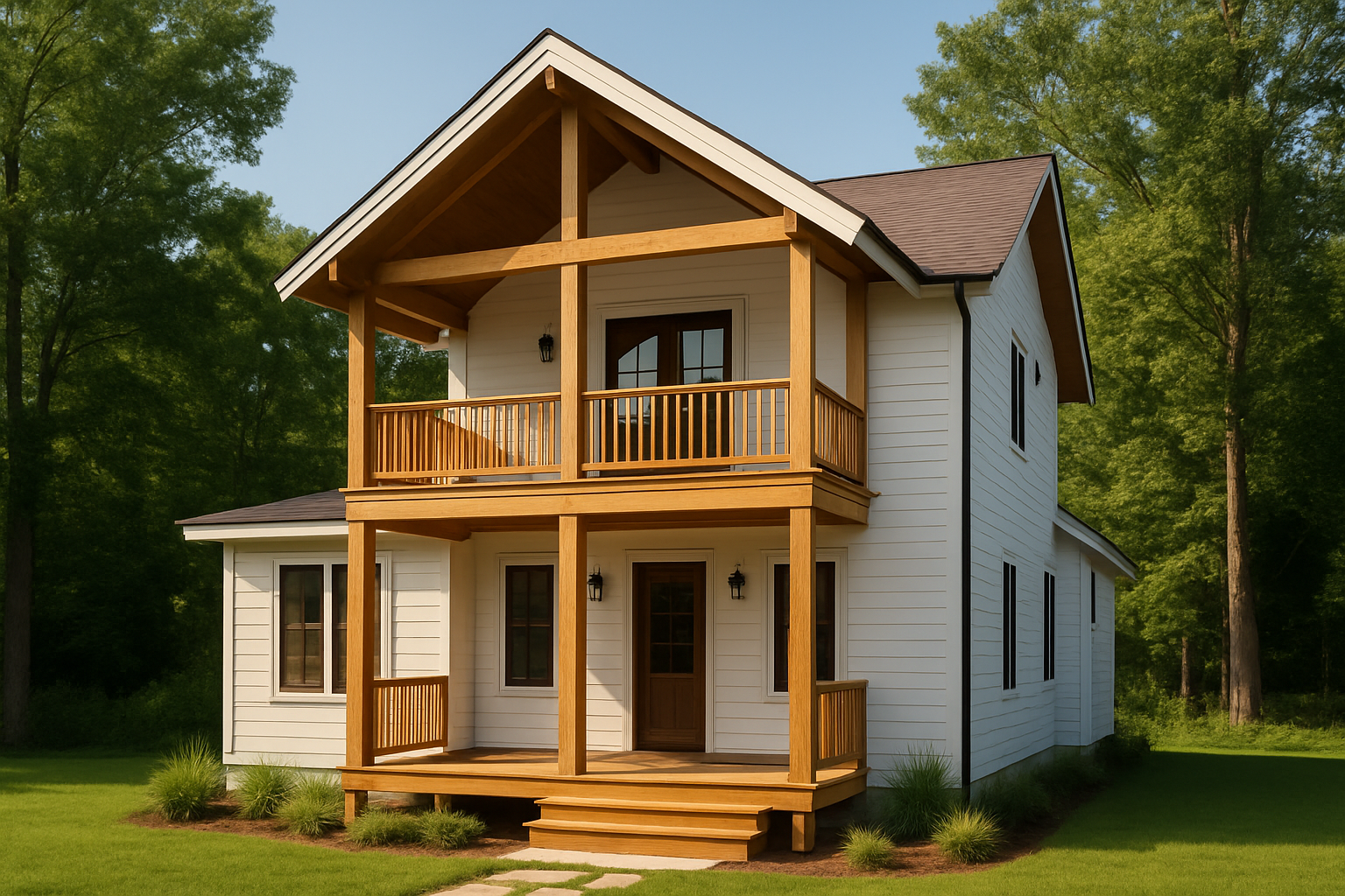 Leia mais sobre o artigo Sobrado de madeira: beleza, funcionalidade e ótimo aproveitamento de espaço